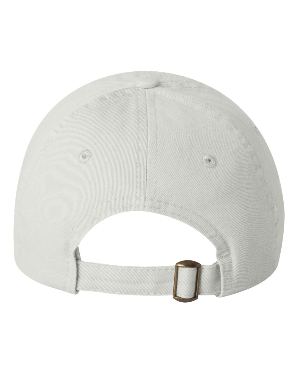 Front View of White Youth Small Fit Bio-Washed Dad Hat - VC300Y