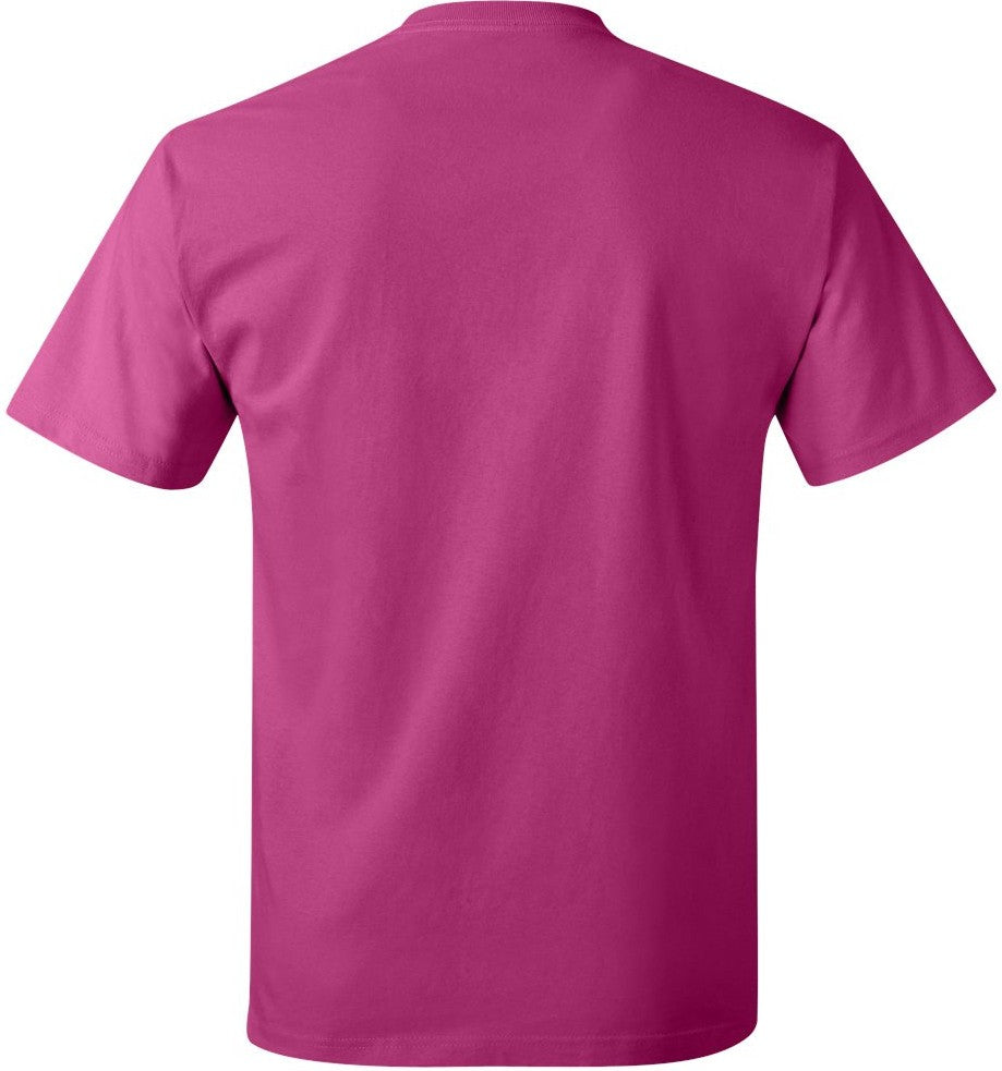 Rear View of Wow Pink Authentic T-Shirt - 5250