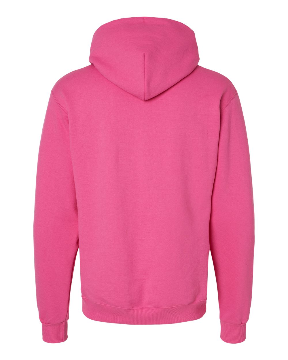 Rear View of Wow Pink Powerblend® Hooded Sweatshirt - S700