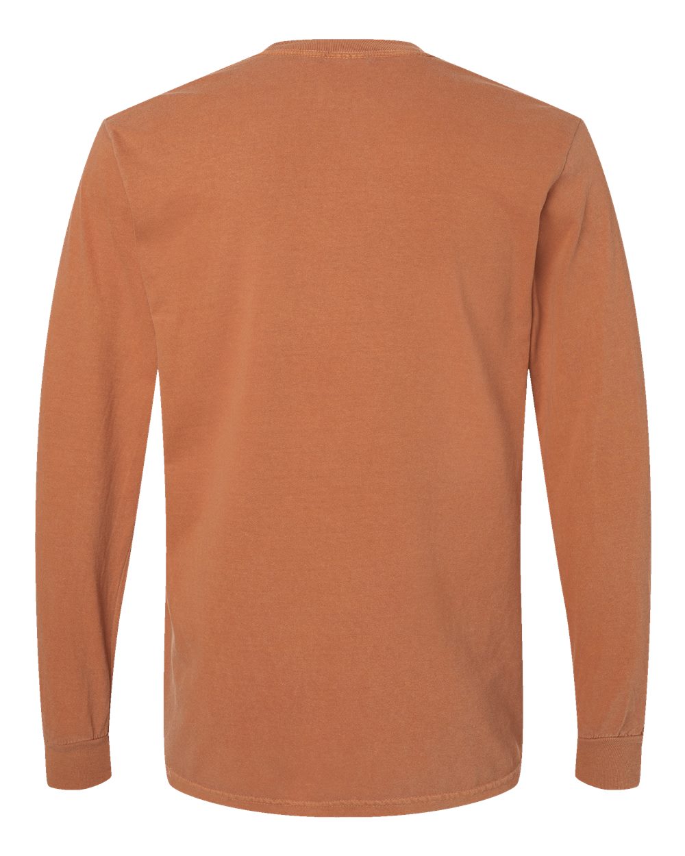 Rear View of Yam Garment-Dyed Heavyweight Long Sleeve T-Shirt - 6014