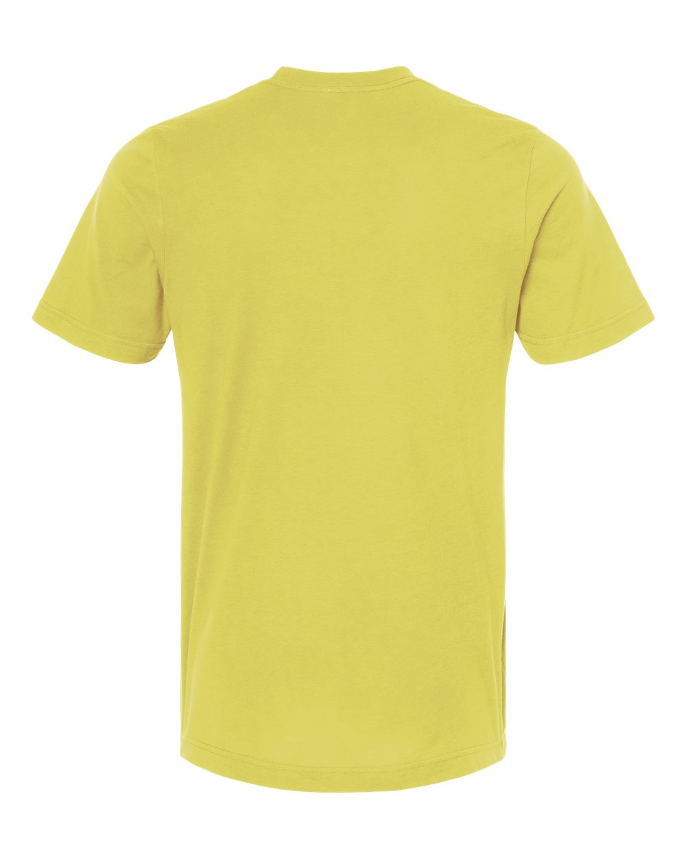 Rear View of Yellow Combed Cotton T-Shirt - 602