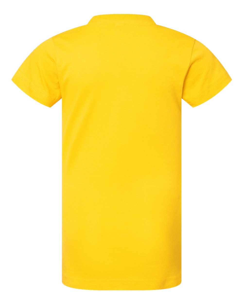 Rear View of Yellow Girls' Fine Jersey Tee - 2616