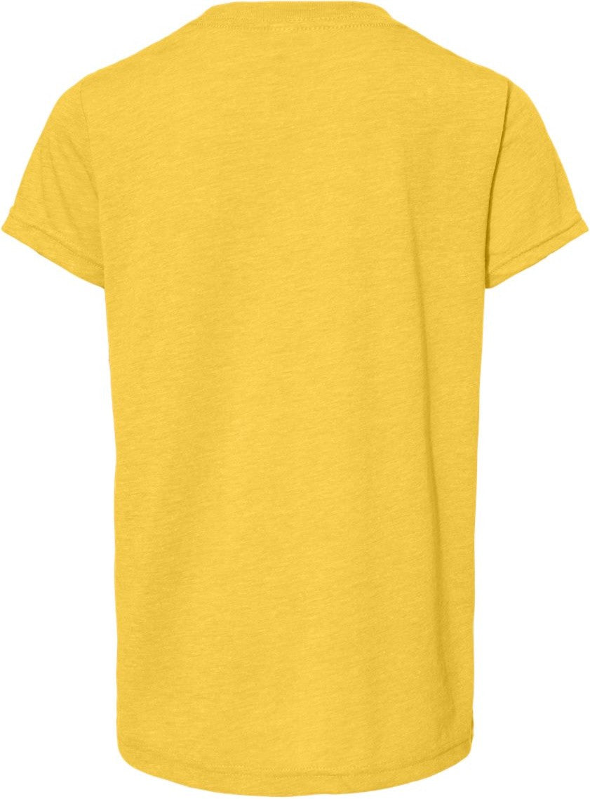 Rear View of Yellow Gold Triblend Youth Triblend Tee - 3413Y