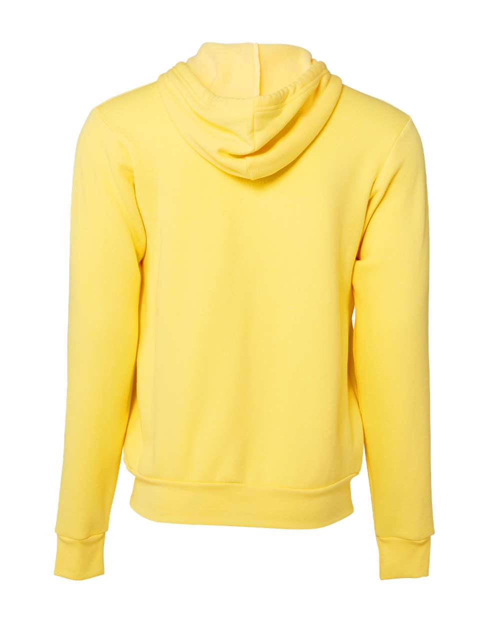 Rear View of Yellow Sponge Fleece Full-Zip Hoodie - 3739