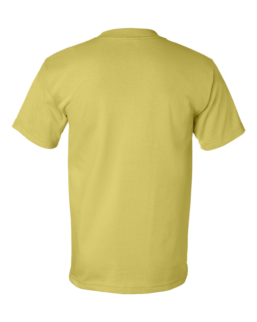 Rear View of Yellow USA-Made Heavyweight T-Shirt - 5100