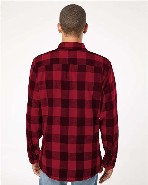 Red/ Black Buffalo Yarn-Dyed Flannel Shirt - 8210