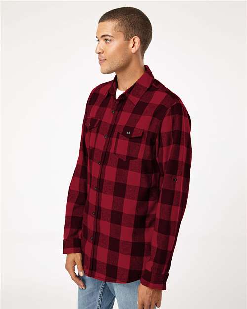 Red/ Black Buffalo Yarn-Dyed Flannel Shirt - 8210