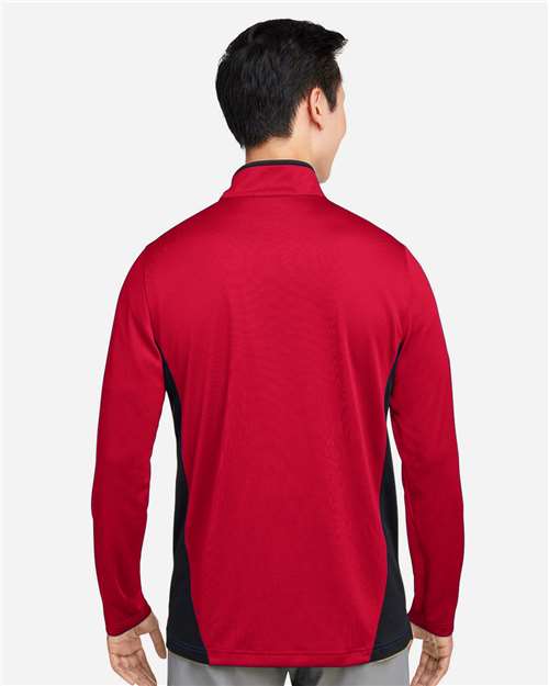 Red/ Black Men's Flash Snag Protection Plus IL Colorblock Quarter-Zip Pullover - M786