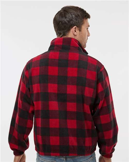 Red/ Black Polar Fleece Quarter-Zip Pullover - 3052