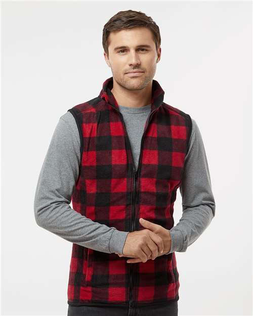 Red/ Black Polar Fleece Vest - 3012