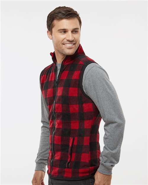 Red/ Black Polar Fleece Vest - 3012