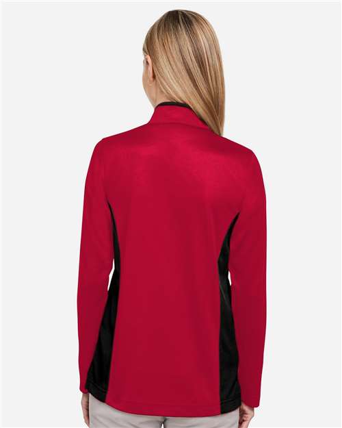 Red/ Black Women's Flash Snag Protection Plus IL Colorblock Quarter-Zip Pullover - M786W