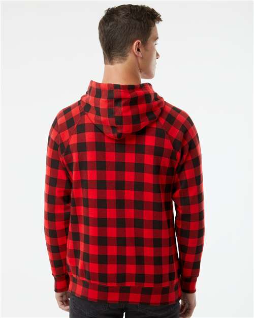 Red Buffalo Plaid Special Blend Raglan Hooded Sweatshirt - PRM33SBP