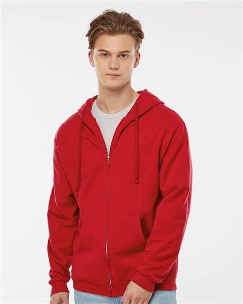 Red Full-Zip Hooded Sweatshirt - 331