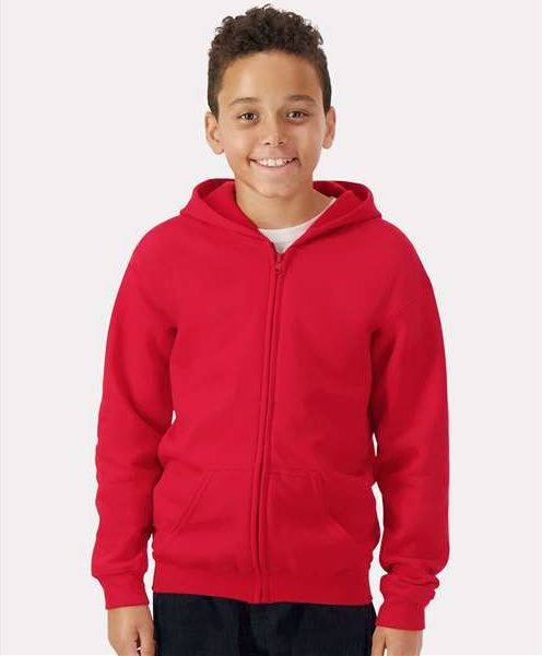 Red Heavy Blend™ Youth Full-Zip Hooded Sweatshirt - 18600B