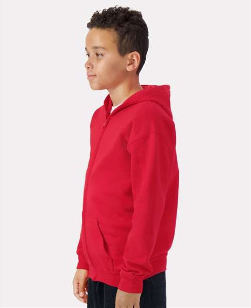 Red Heavy Blend™ Youth Full-Zip Hooded Sweatshirt - 18600B