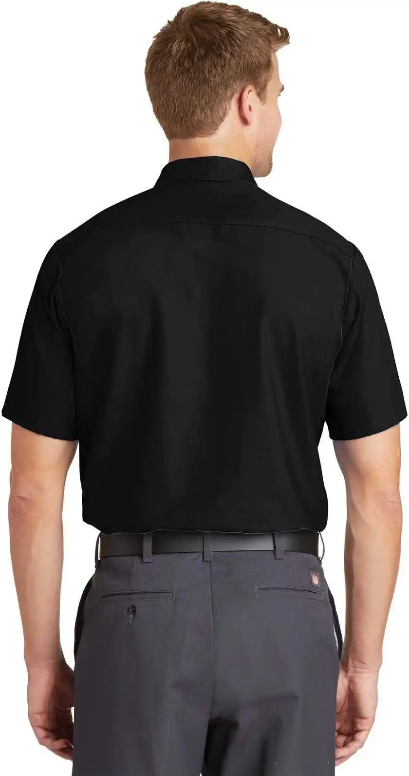 Red Kap Sp24 Short Sleeve Industrial Work Shirt - Black