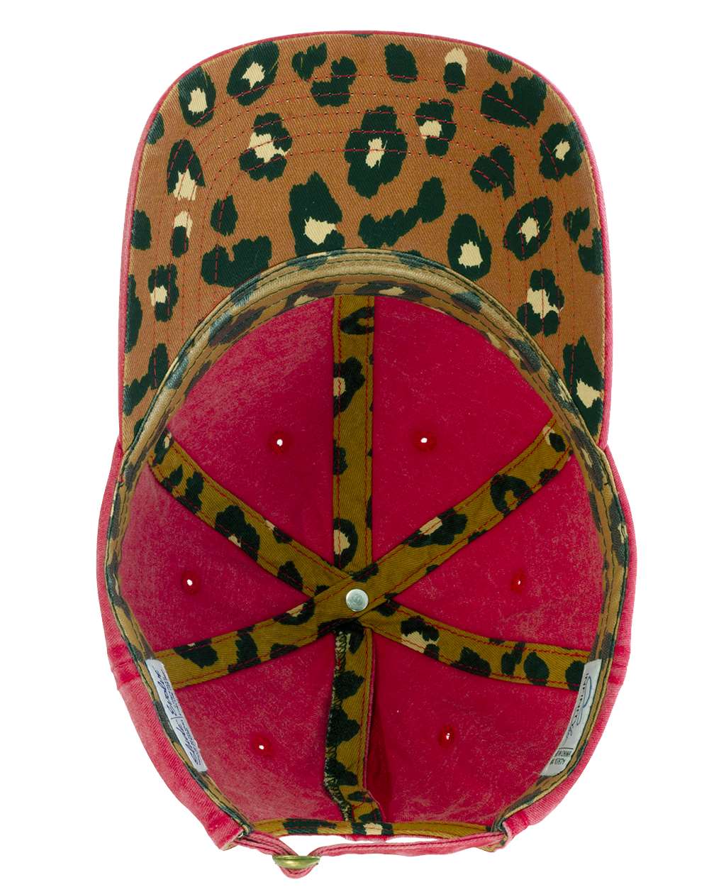 Red/ Leopard Women's Pigment-Dyed with Fashion Undervisor Cap - CASSIE