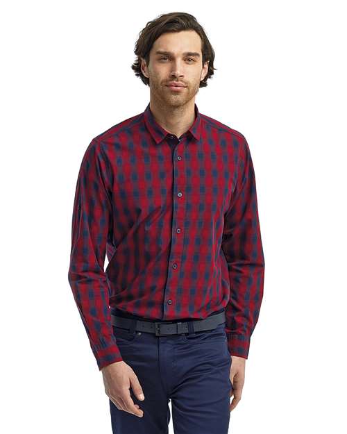 Red/ Navy Men's Mulligan Check Cotton Shirt - RP250