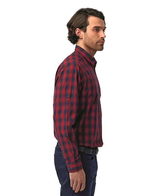 Red/ Navy Men's Mulligan Check Cotton Shirt - RP250