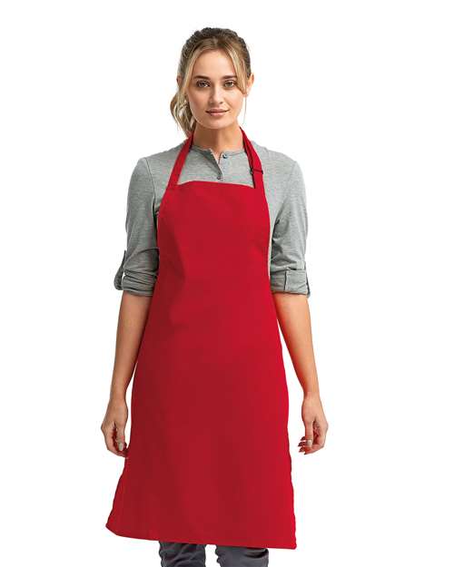 Red Recycled Bib Apron - RP150