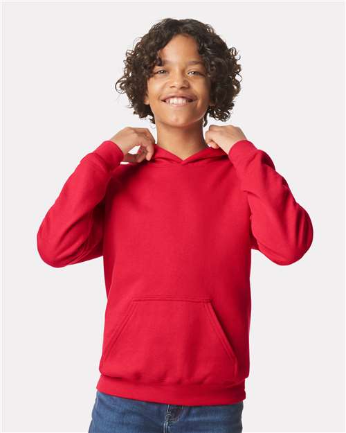Red Softstyle® Youth Midweight Hooded Sweatshirt - SF500B