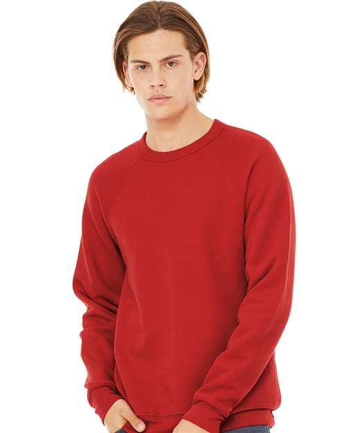 Red Sponge Fleece Raglan Crewneck Sweatshirt - 3901