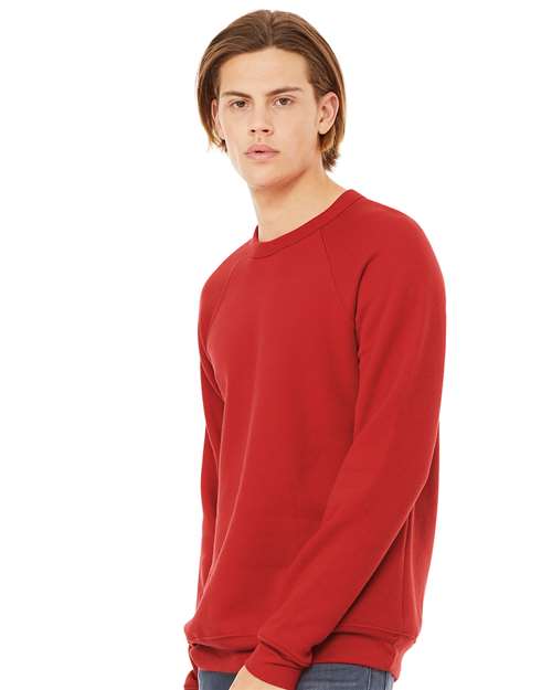 Red Sponge Fleece Raglan Crewneck Sweatshirt - 3901