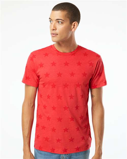Red Star Star Print Tee - 3929