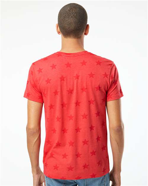 Red Star Star Print Tee - 3929