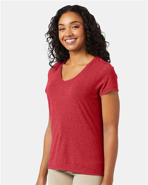 Red Triblend Perfect-T Women’s Triblend V-Neck T-Shirt - 42VT
