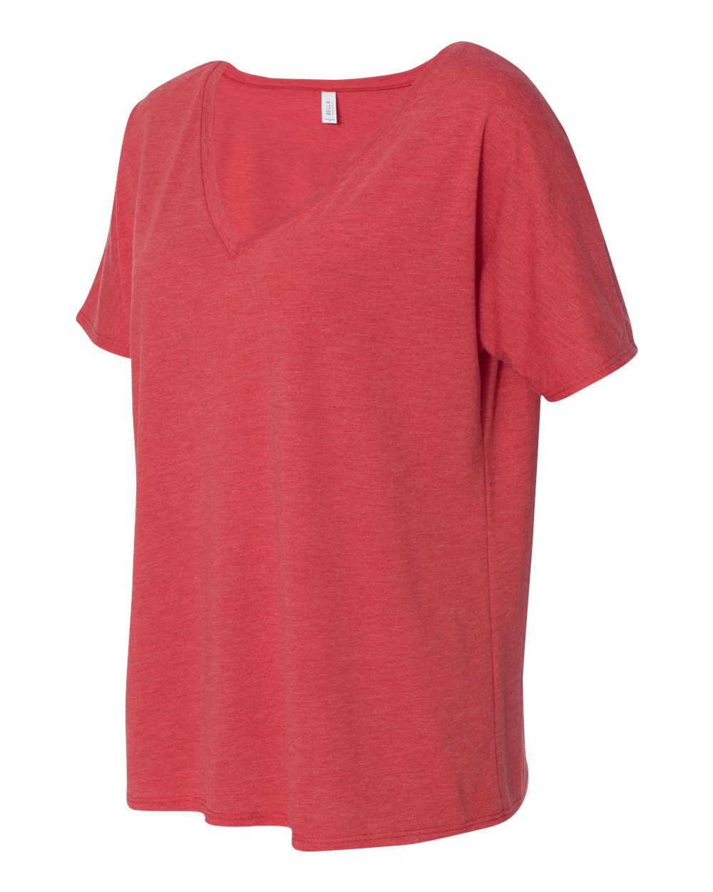Red Triblend Women’s Slouchy V-Neck Tee - 8815