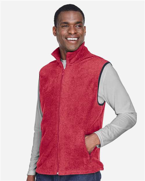 Red Unisex Fleece Full-Zip Vest - M985