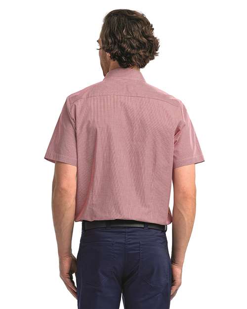 Red/ White Men's Microcheck Gingham Cotton Shirt - RP221