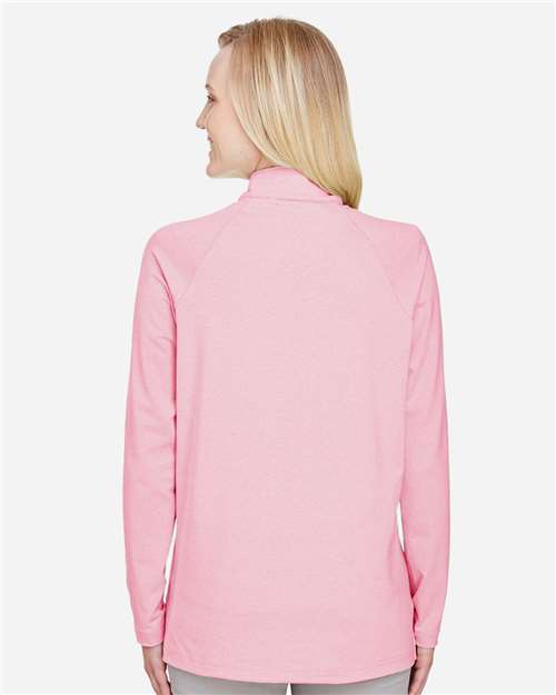 Red Women's CrownLux Performance® Clubhouse Micro-Stripe Quarter-Zip Pullover - DG480W