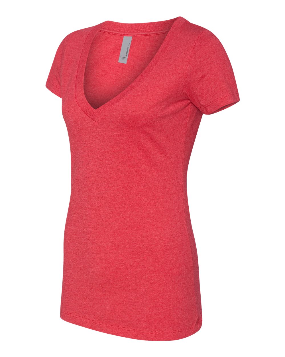 Red Women’s CVC Deep V-Neck T-Shirt - 6640