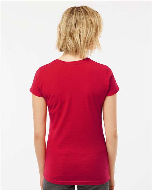 Red Women's Fine Jersey Slim Fit T-Shirt - 213
