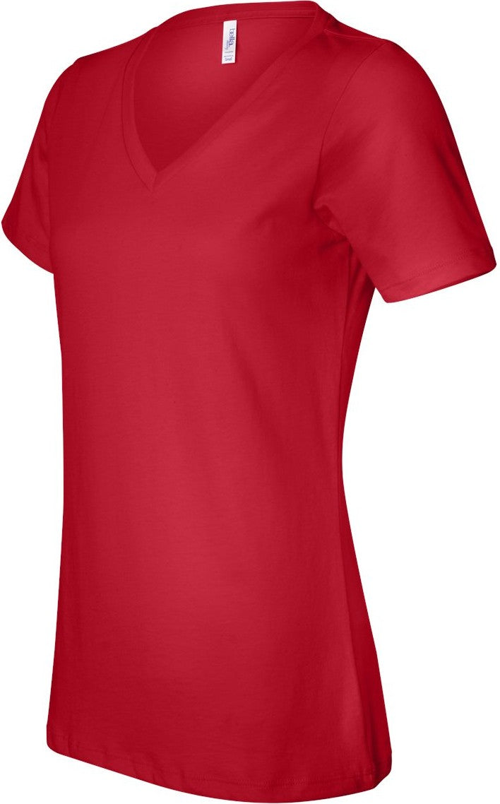 Red Women’s Relaxed Jersey V-Neck Tee - 6405