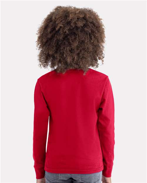 Red Youth Cotton Long Sleeve T-Shirt - 3311