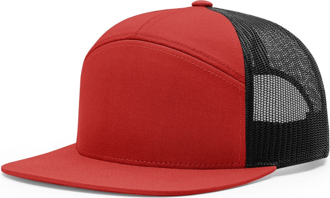 Red/Black 7 Panel Trucker