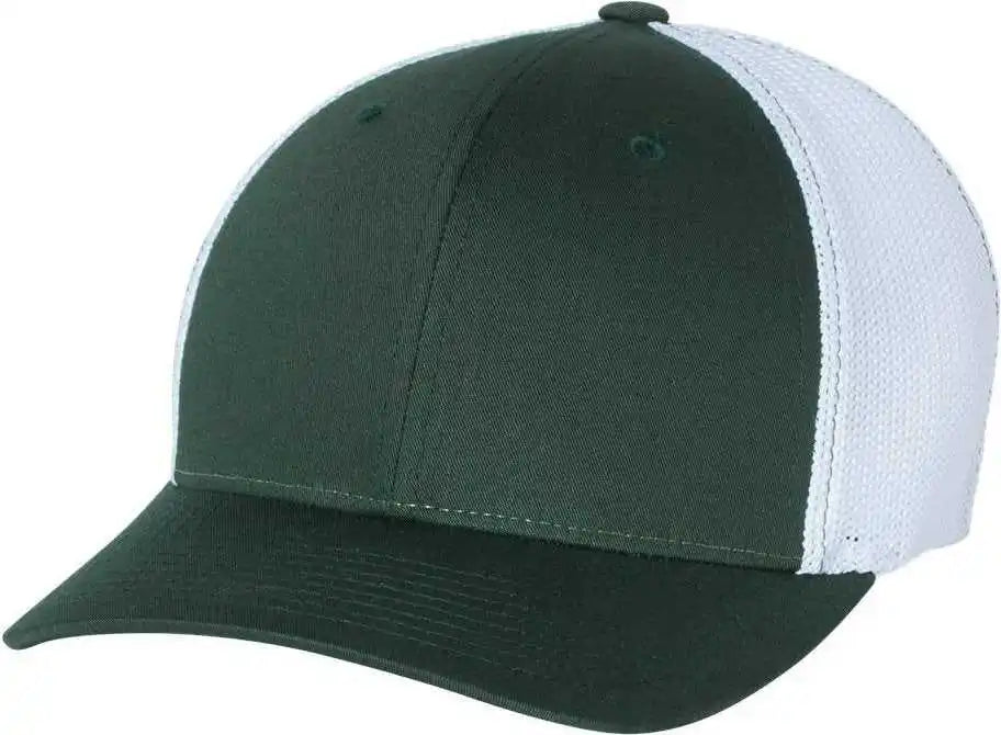 Richardson 110 Fitted Trucker with R-flex Caps - Dark Green White - Forest / Sm-md