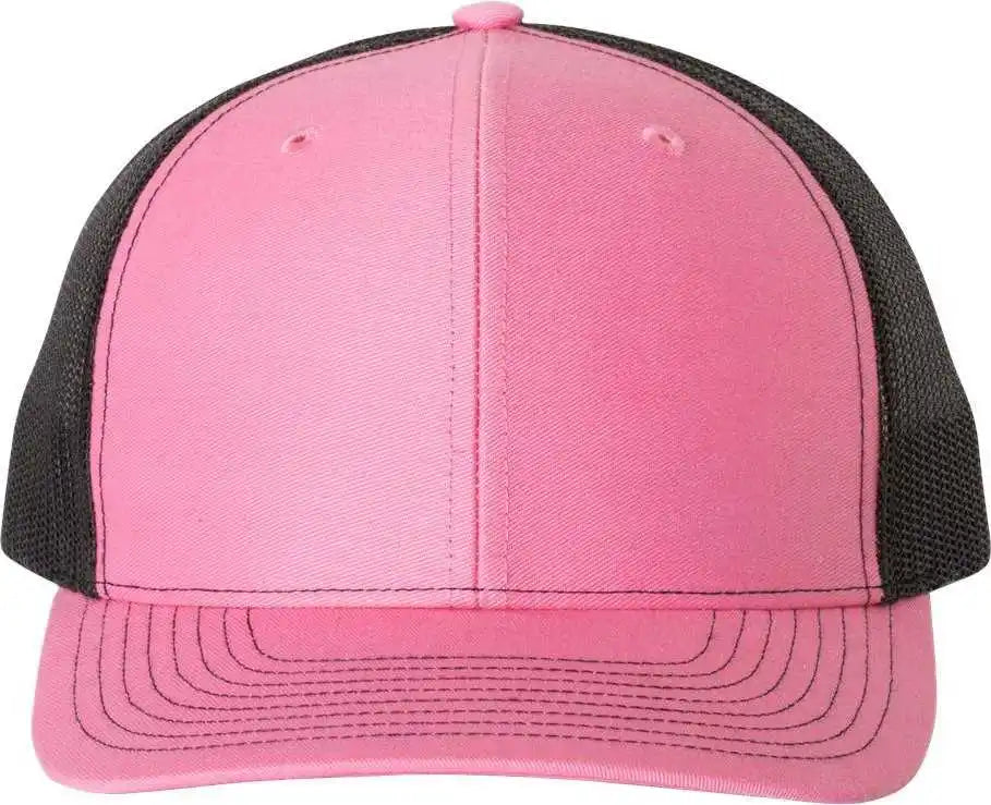 Richardson 112 Snapback Trucker Caps - Hot Pink Black - Osfm