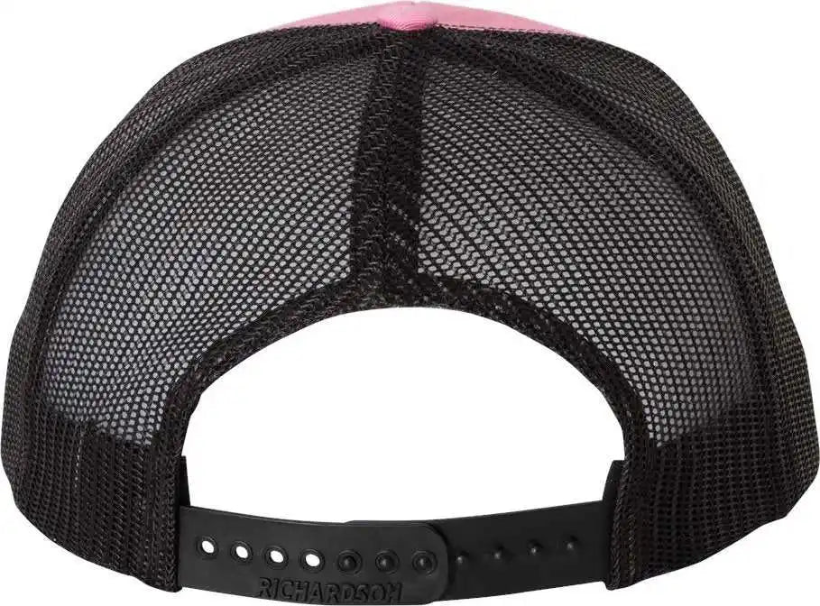 Richardson 112 Snapback Trucker Caps - Hot Pink Black - Osfm