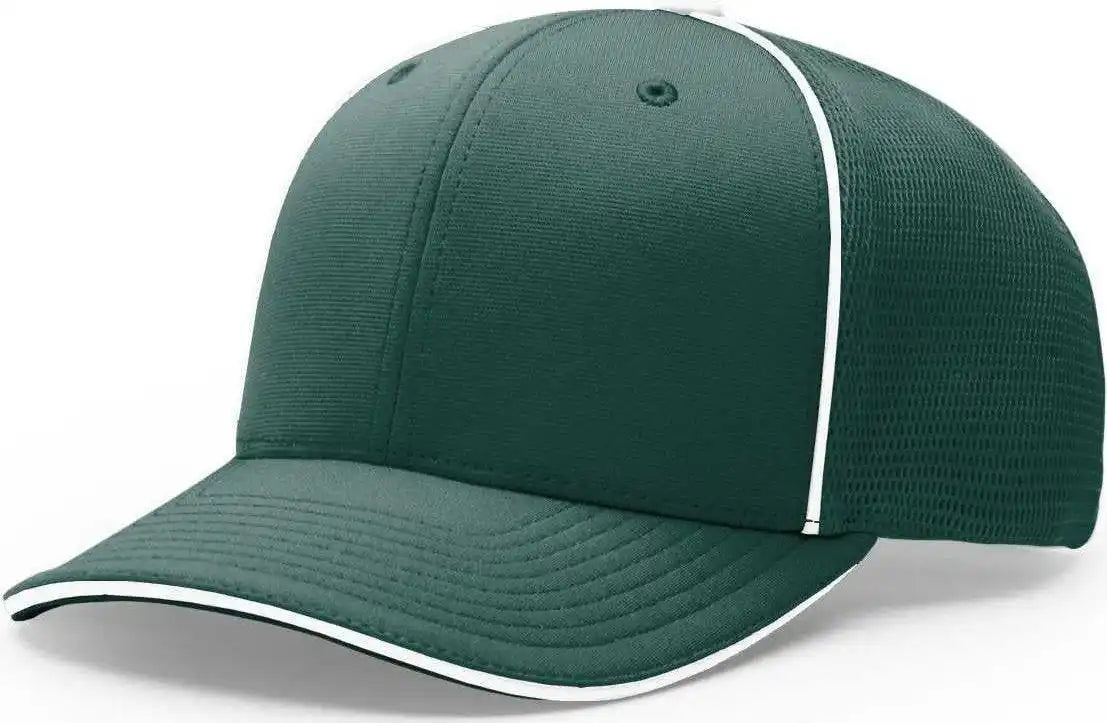 Richardson 172 Fitted Pulse Sportmesh with R-flex Caps - Dark Green White Contrast - Forest / Xs-sm