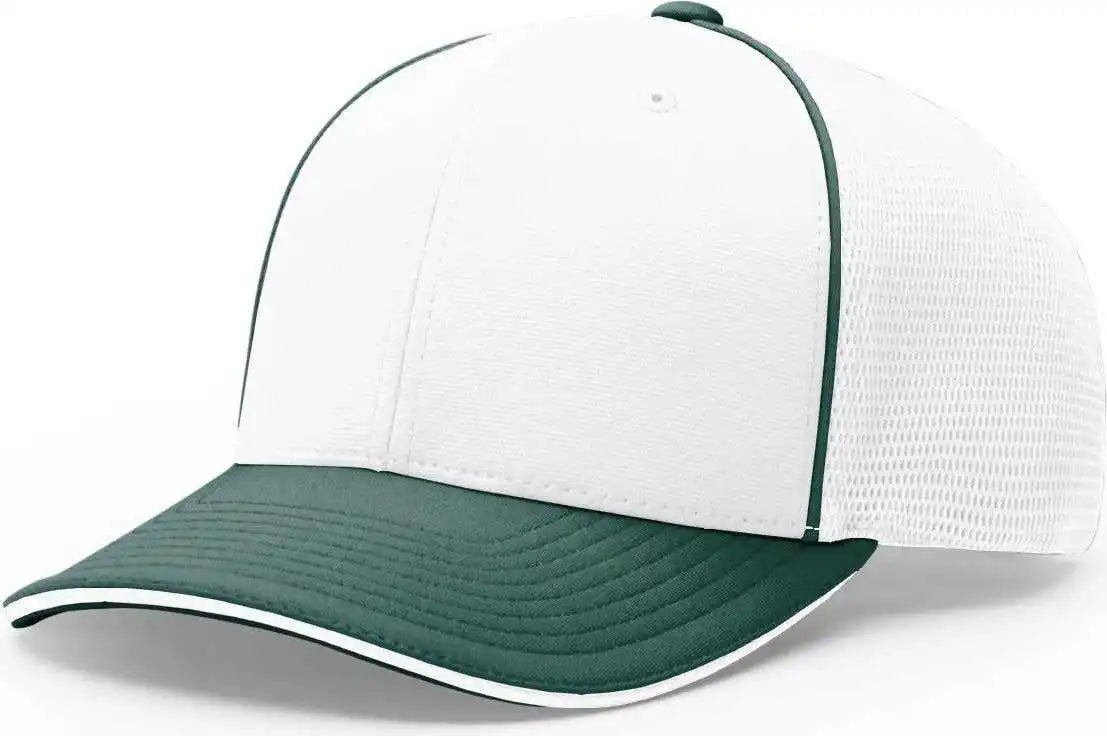 Richardson 172 Fitted Pulse Sportmesh with R-flex Caps - White Dark Green - Forest / Xs-sm