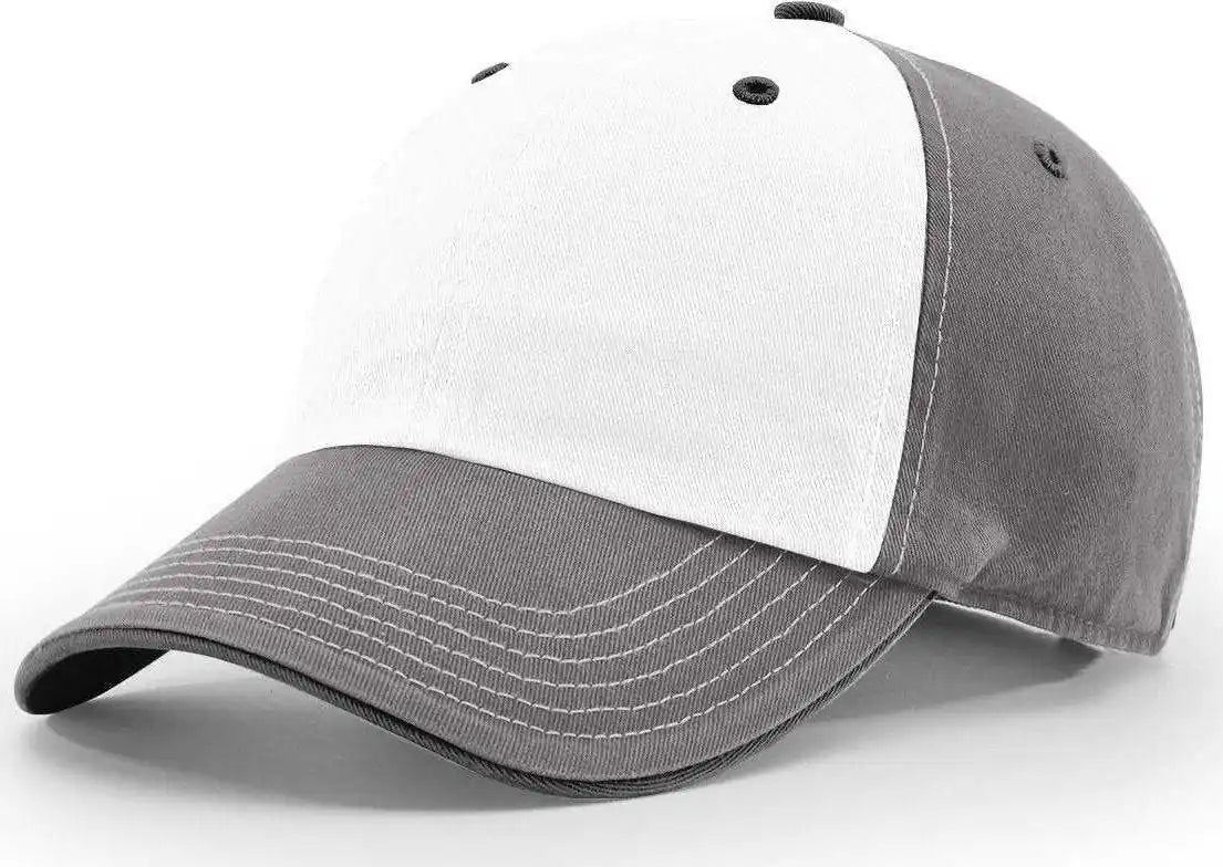 Richardson 322 Washed Chino Charcoal Caps - White Black - Osfm