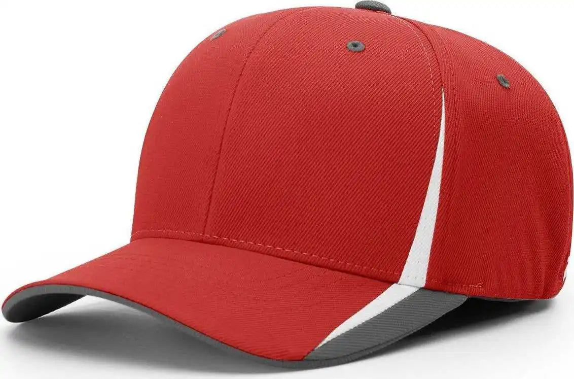 Richardson 439 Triple Color r Flex Caps Red White Charcoal / Sm Md