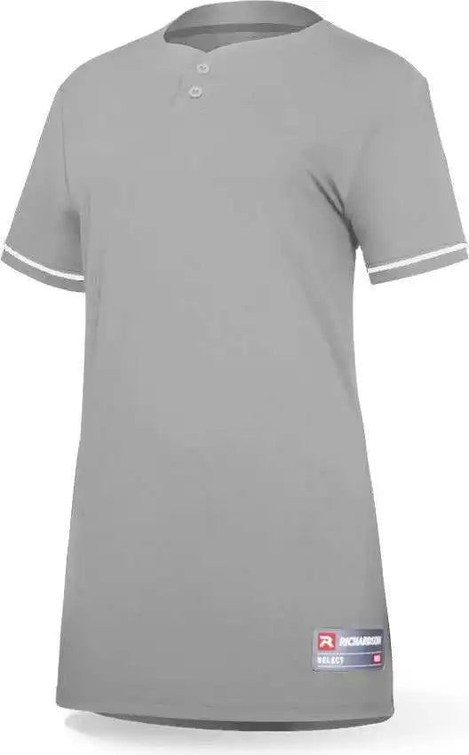 Richardson 7112w Womens Select Softball 2-button Jersey - Gray White
