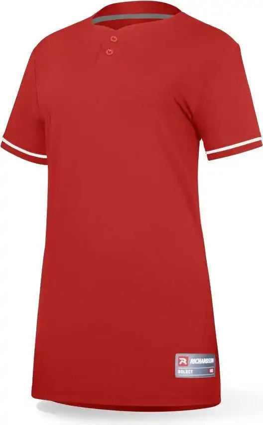 Richardson 7112wy Girl’s Select Softball 2-button Jersey - Red White