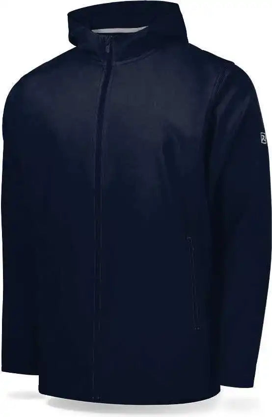 Richardson Pts4005t Adult Pts Baseball Barrage Wind Shirt Long Sleeve Full Zip with Scuba Hood (batting Jacket) - Navy